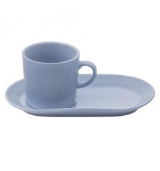 Сива чаша с десертна чиния