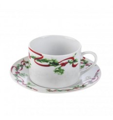 Коледна чаша с чиния Holly...