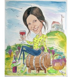 Акварелна карикатура едно лице хоби