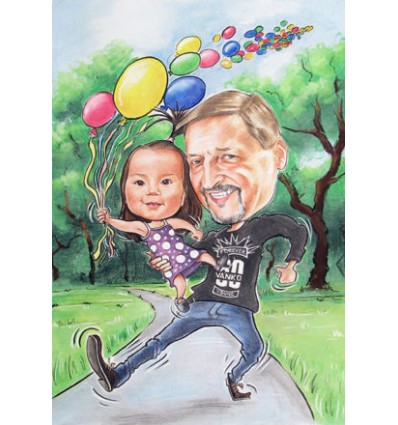  Пастелна карикатура по снимка