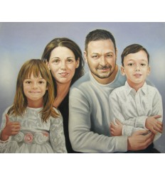 Портрет цветен пастел три лица