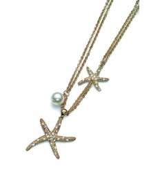 Колие “Starfish“ - злато+бял