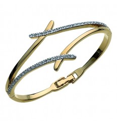 Гривна “Divide“ - злато+бял