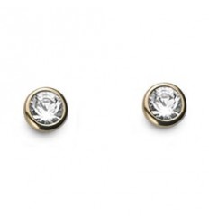 Обици “Dot“ - злато + кристал