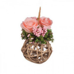 Аранжировка  розови рози