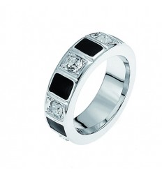 Пръстен “Domino“ -  родий +...