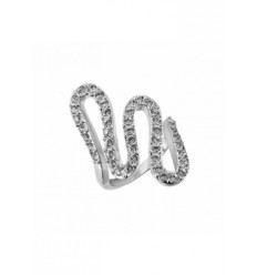 Пръстен “Wind“  родий+бял - L