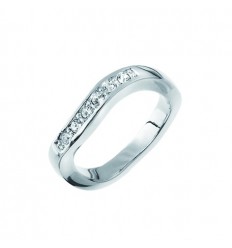 Пръстен “Onda“  родий+бял - S