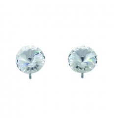 Обици пирамида средна - бял