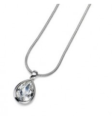 Колие “Drop“ - родий + кристал