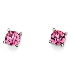 Обици “Sweet“ - родий + розово