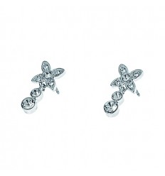 Обици “Fleur“ - родий +...