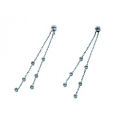 Обици “Filo“ - родий + кристал