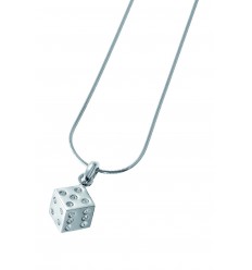 Колие “Dice“ - родий+crystal