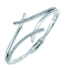 Гривна “Divide“ - родий+бял