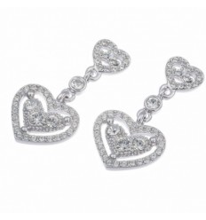 Обици “Sincere“ - родий+бял