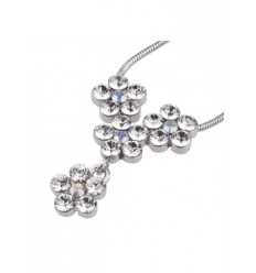 Колие “Flower“ - родий+бял