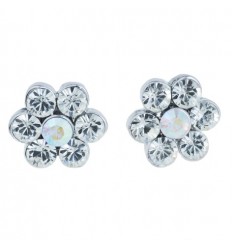 Обици “Flower“ - родий +...