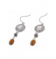 Обици “Pale“ - родий+бял