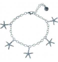 Гривна “Starfish“ - родий+бял
