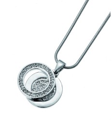 Колие “Flex“ - родий + кристал