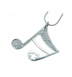 Колие “Music“ - родий+бял