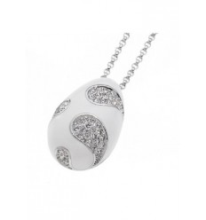 Колие “Form“ - родий + кристал