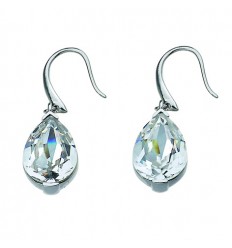 Обици “Drop“ - родий+бял