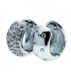 Обици “Double“ - родий +...