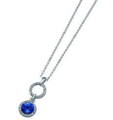 Колие“More“ - родий + сапфир