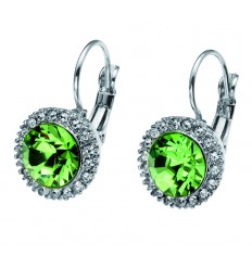 Обеци  “More“ - родий + оливин