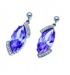 Обеци “Drama“ - родий+violet