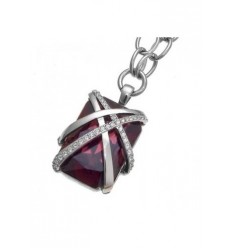 Колие “Hide“ - родий+burgudy