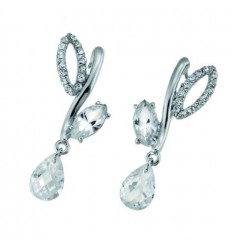 Обици  “Meriva“ - родий+бял