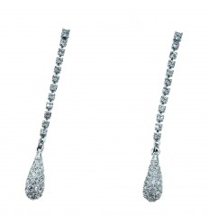 Обици “Dance“ - родий + бял