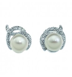 Обици “Place“ - родий +...