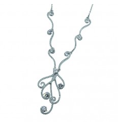 Колие “Take“ - родий + кристал