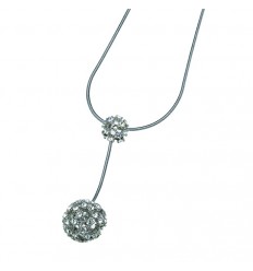 Колие “Fall“ - родий + кристал