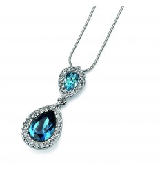 Колие “Rain“ - родий + aqua...