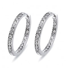 Обици “Hoop XL“ - родий +...