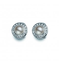 Обици “Frame Pearl“ - родий...