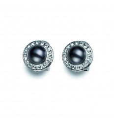 Обици “Frame Pearl“ - родий...