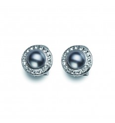 Обици “Frame Pearl“ - родий...