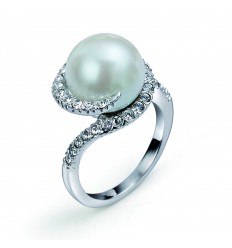 Пръстен “Pearl up“ - родий...