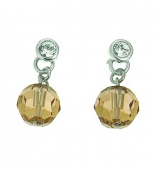 Обици “Play“ - родий + топаз