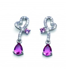 Обици “Lovable“ -  родий +...