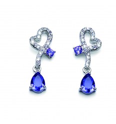 Обици “Lovable“ -  родий +...