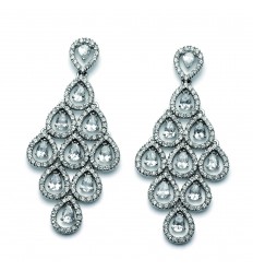 Обици “Diva“ - родий + кристал