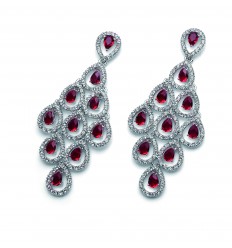 Обици “Diva“ - родий + siam