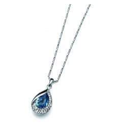 Колие “Hidden“ - родий + аква